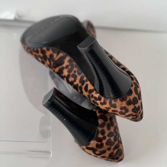Nine West Heels Leopard Cow Leather Heels Pumps Block Heel Gilyanr, Sz 7M - Picture 7 of 9